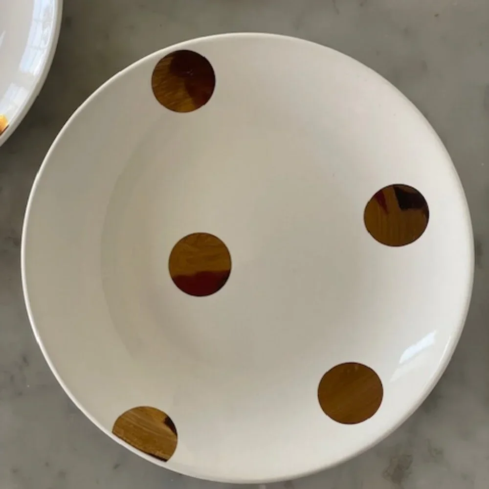 KATE SPADE Lenox All in Good Taste Deco Dot Gold Salad Plate 6